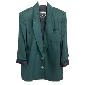 Vintage Criscione Bedazzled Shimmery Oversized Blazer
Hunter Green